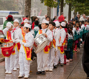 Children in Hanoi Children waiting to visit Ho Chi Minh in Hanoi