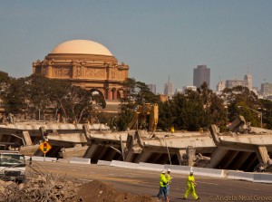 new road for monday morning, San Francisco new road for monday morning from Golden Gate Bridge