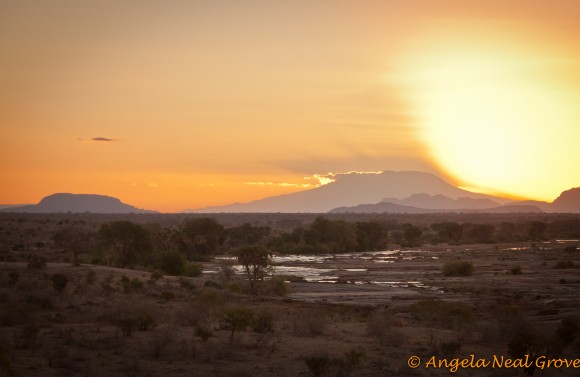 Kilimanjaro at sunset Kilimnajaro from Tsavo