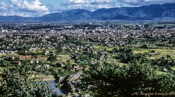 Katmandu Valley looking towards the Himalayas.