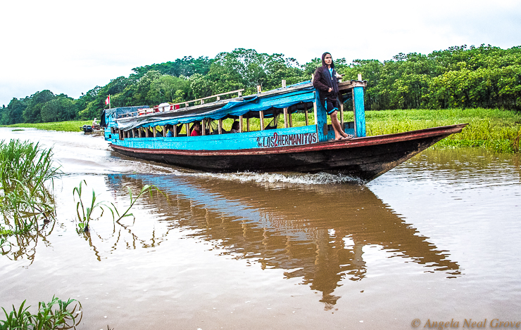 Amazon Headwaters River Life: Iquitos is a week by river from any other town. This water-bus has hammocks so passengers can nap and sleep at night. //PHOTO: ANGROVE